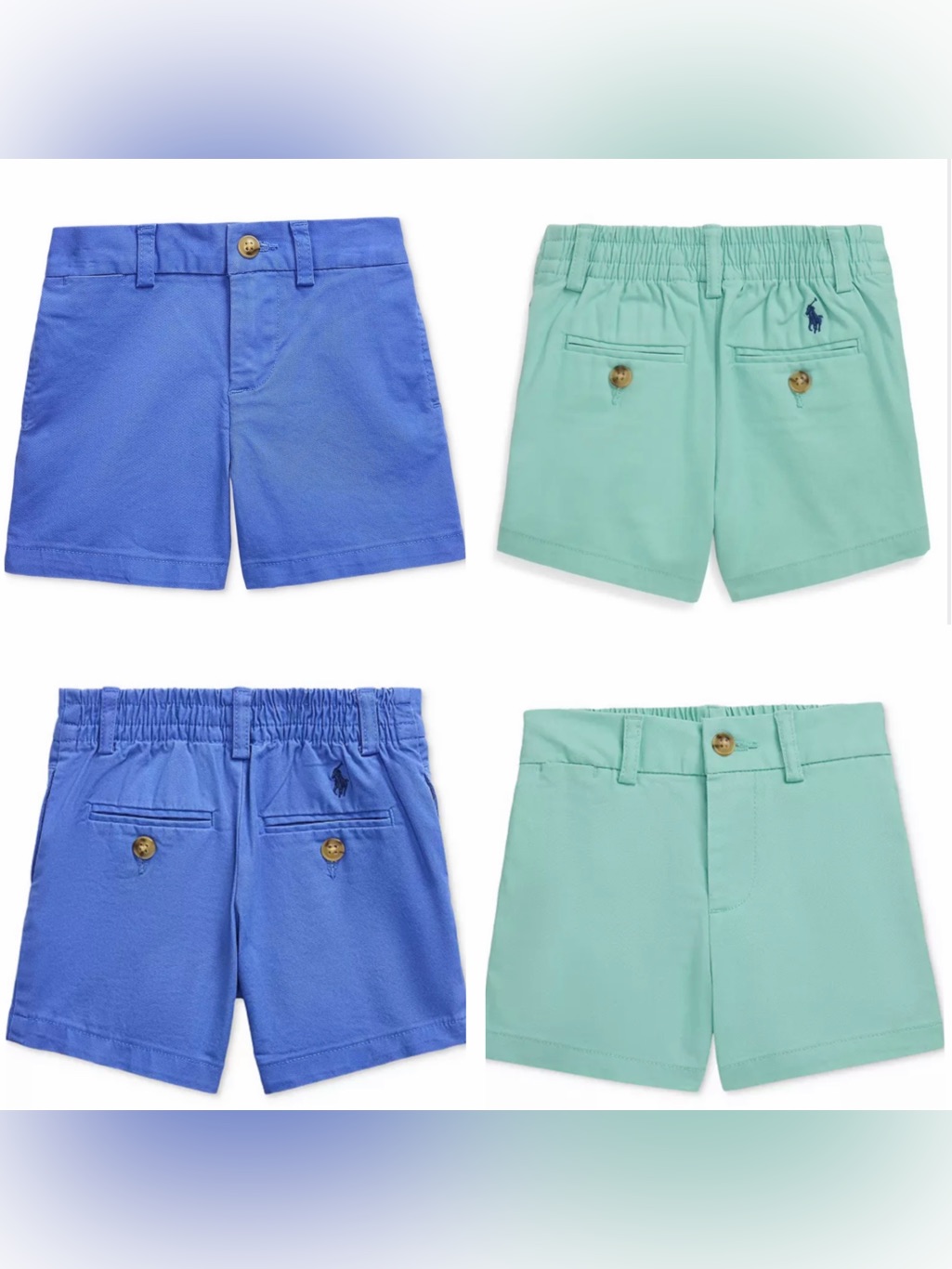 Nwt Baby Ralph Lauren Mint & Blue Shorts, Two-Pack.